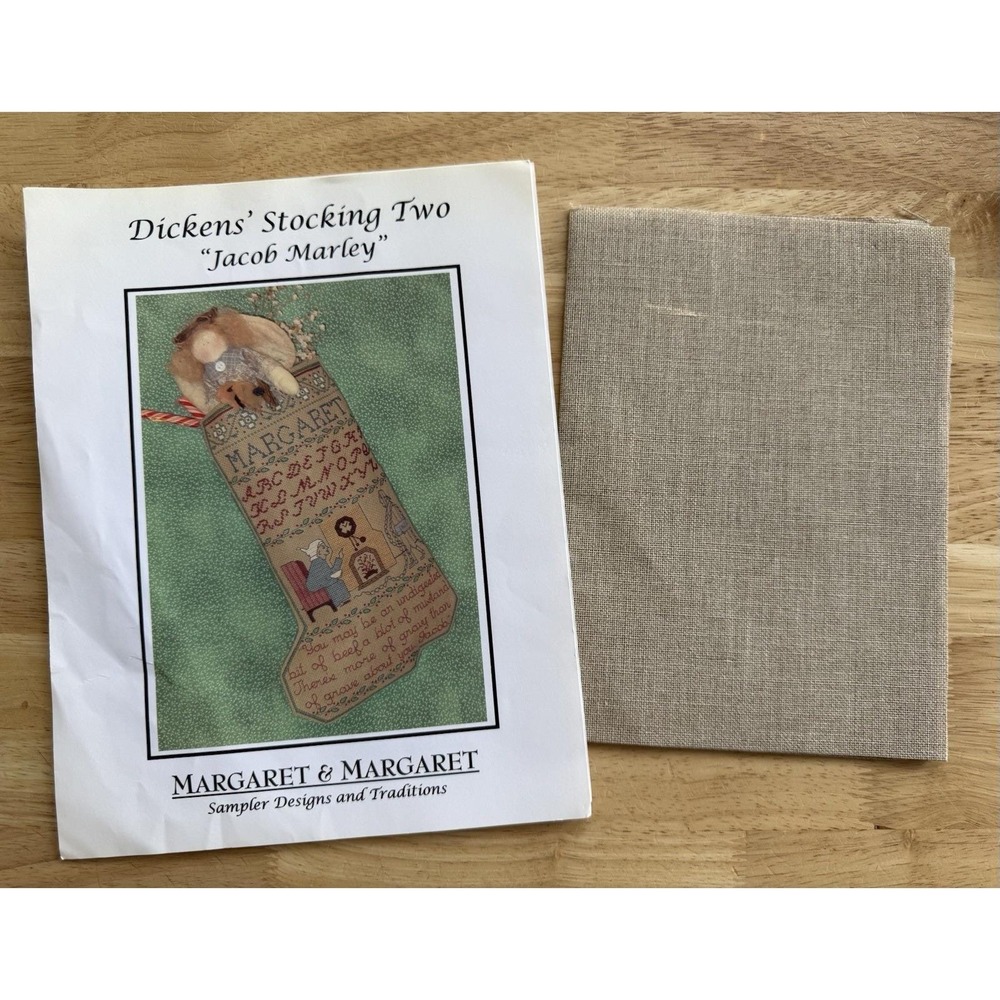 Margaret & Margaret Dickens Stocking Two JACOB MARLEY Cross Stitch Pattern/Cloth